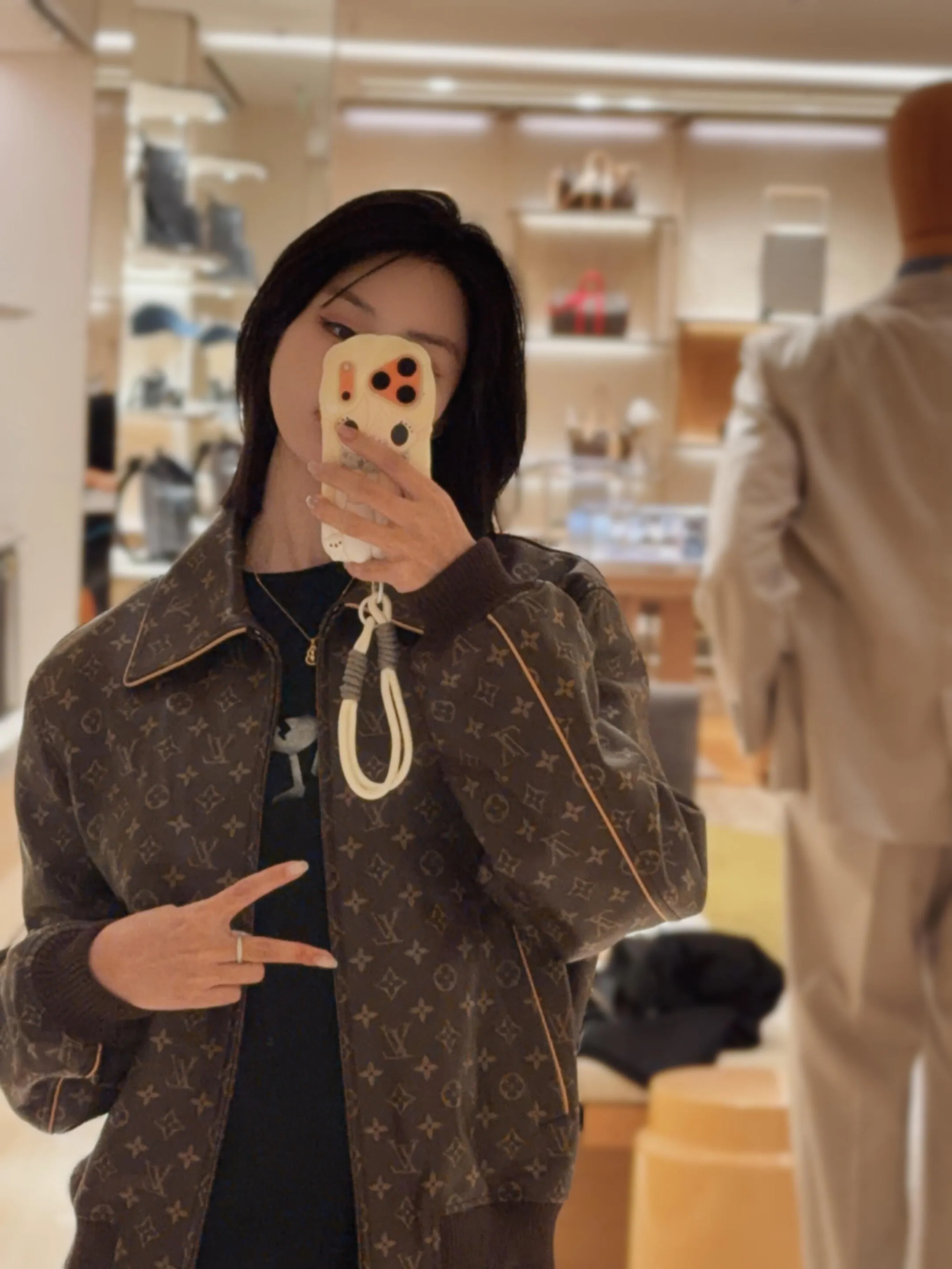 Louis Vuitton/Louis Vuitton old flower printed leather jacket